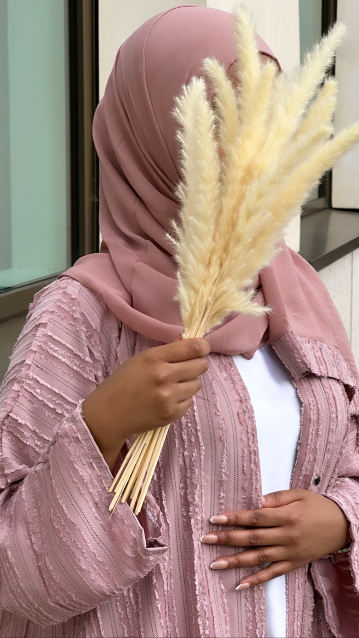 coral stripe abaya