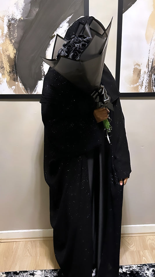 black glitter abaya