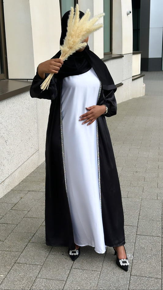 black satin abaya