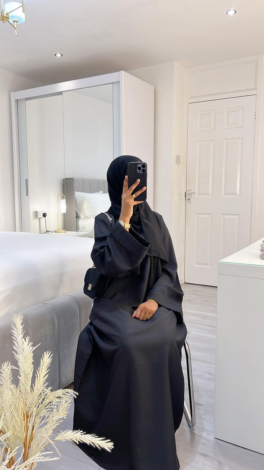 black linen abaya