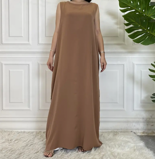 light brown slip dress