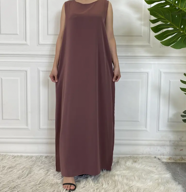 mauve slip dress